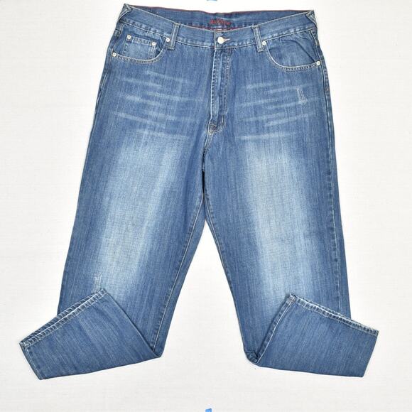 Red Camel Men's Jeans Zip Solid 100% Cotton Blue Size 38x30 Straight Denim - Picture 3 of 8